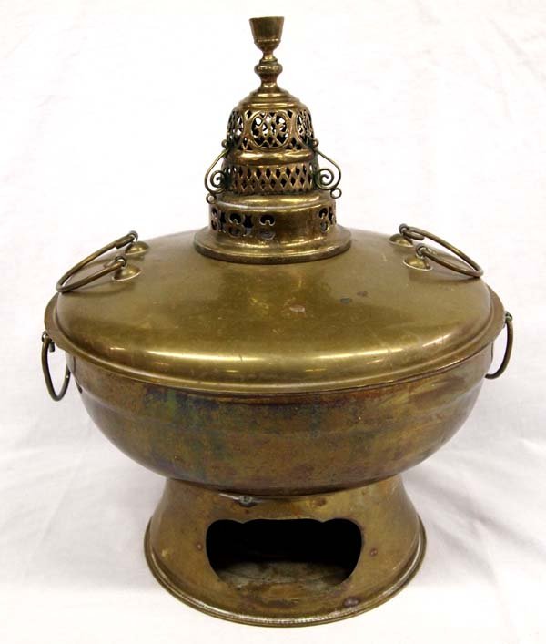 Antique Chinese Brass Mongolian Hot Fire Pot (1 of 4)