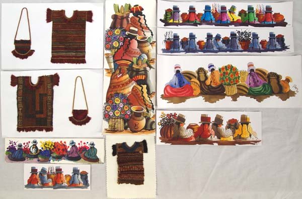 Original Peru Watercolors & Miniature Textiles (1 of 6)