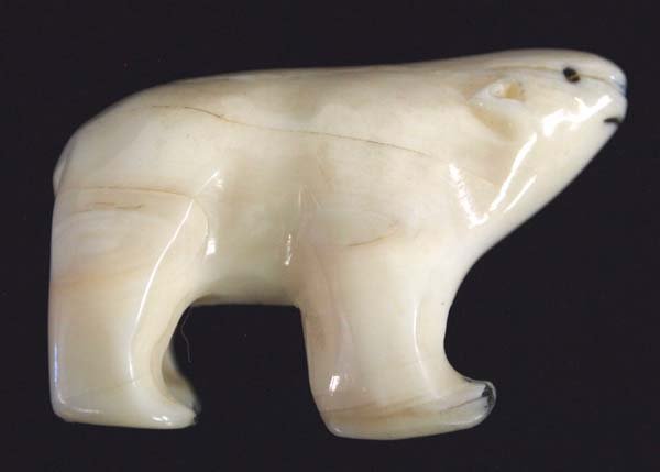 Vintage Northwest Coast Carved Ivory Polar Bear (1 of 4)