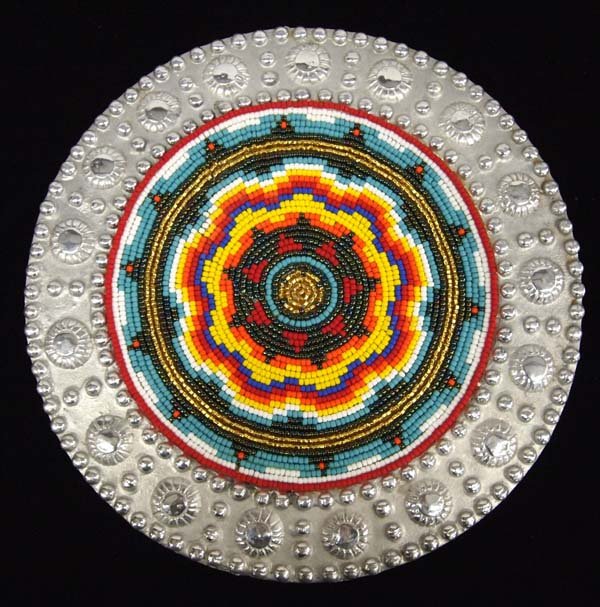 Hand Beaded Metal Charger by Kathy Kills Thunder (1 of 3)