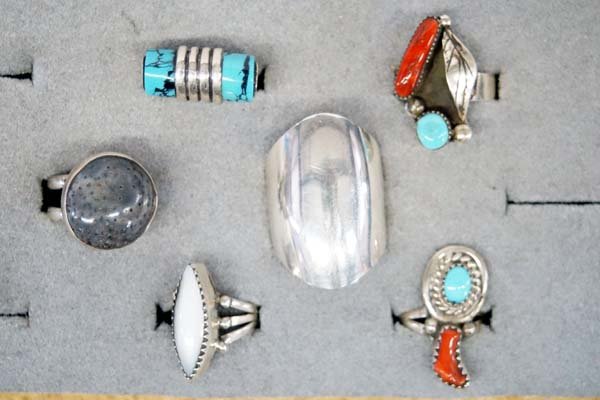 6 Native American Navajo Sterling Silver Rings (1 of 1)