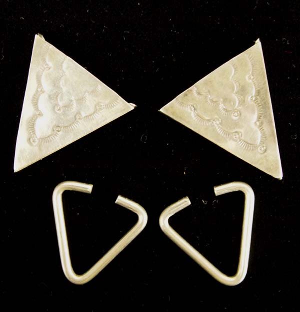 Native American Navajo Sterling Silver Collar Tips (1 of 2)