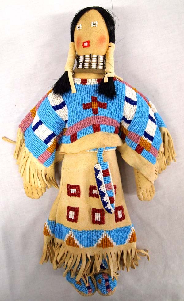 Native American Lakota Sioux Beaded Deerskin Doll (1 of 5)