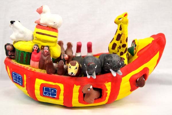 Mexican Pottery Folk Art Noahs Ark (1 of 2)