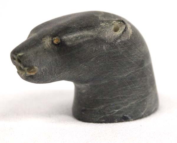 Canadian Inuit Carved Alaskan Jade Sea Lion Bust (1 of 4)