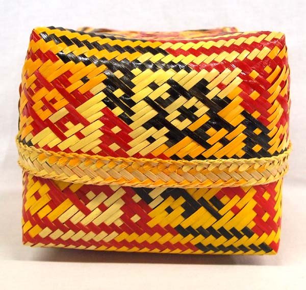 Native American Chitimacha Lidded Basket