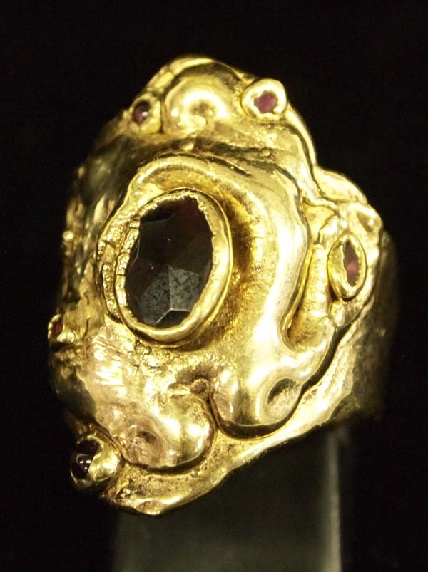 10K Gold and Sapphire Ring, Size 9.75 (1 of 3)