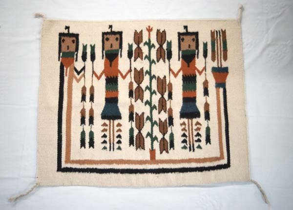 Mexican Made, Navajo Yei Style Wool Textile Rug (1 of 1)