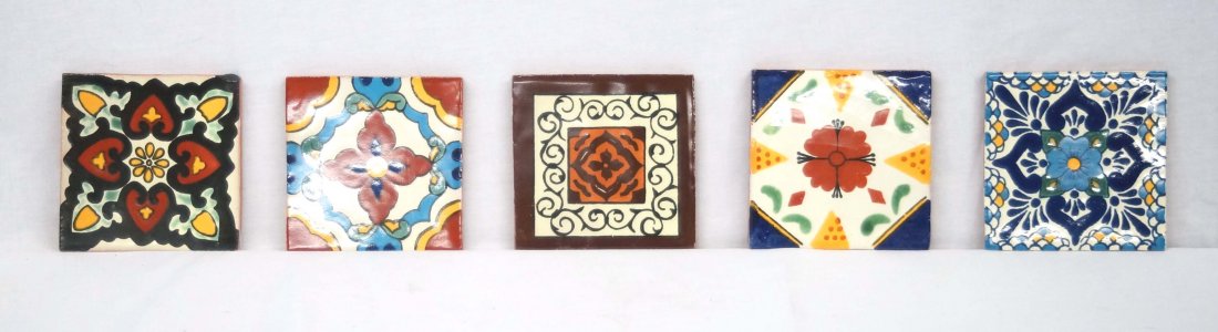 5 Handmade Mexican Tiles (1 of 1)