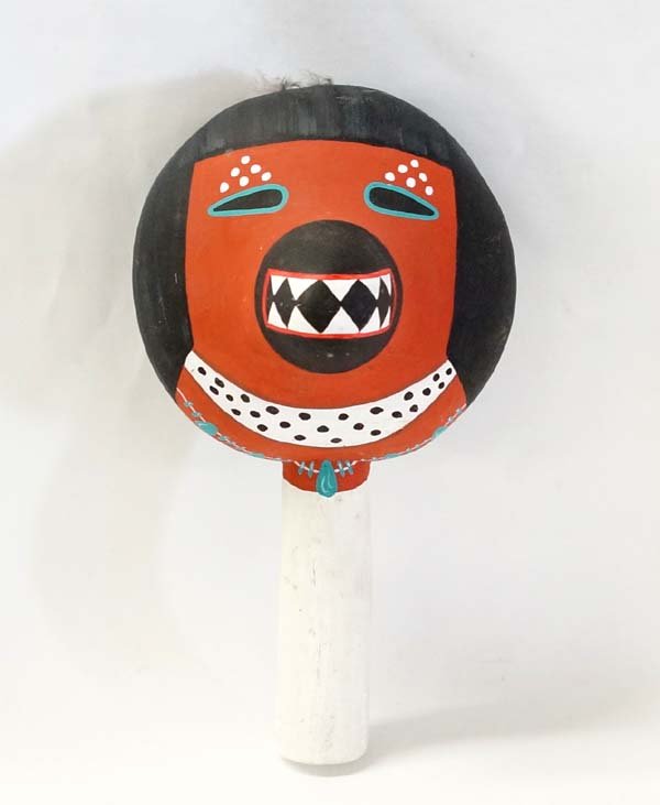 Hopi Painted Gourd Dance Rattle (1 of 2)