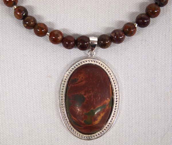 Southwestern Cherry Creek Jasper Pendant Necklace (1 of 3)