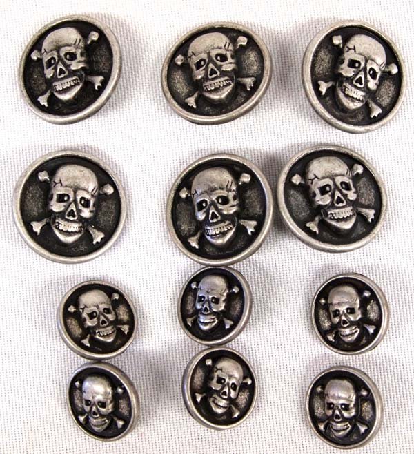 12 Day of the Dead Buttons: 12 Day of the Dead Buttons. We have 6 large that measure 1'' in diameter and 6 small that measure .5'' in diameter