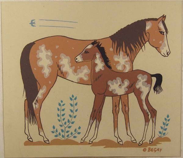 1949 Navajo Silkscreen Print by Harrison Begay (1 of 3)