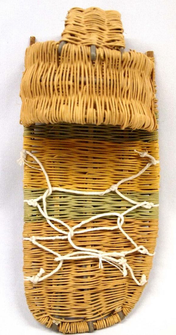 Native American Hopi Tricolor Toy Cradle Board (1 of 2)