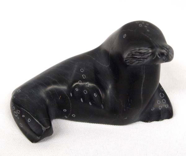 Canadian Inuk Carved Stone Walrus by L. Amagoalik (1 of 4)