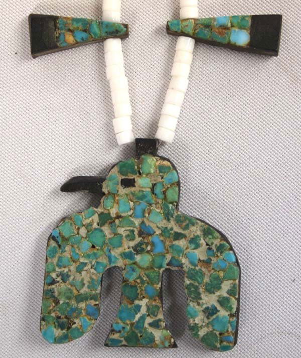 Vintage Santo Domingo Turquoise + Vinyl Necklace (1 of 3)