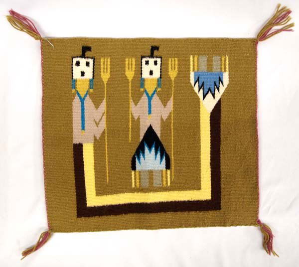 1950s Native American Navajo Two Yei Textile. (1 of 2)
