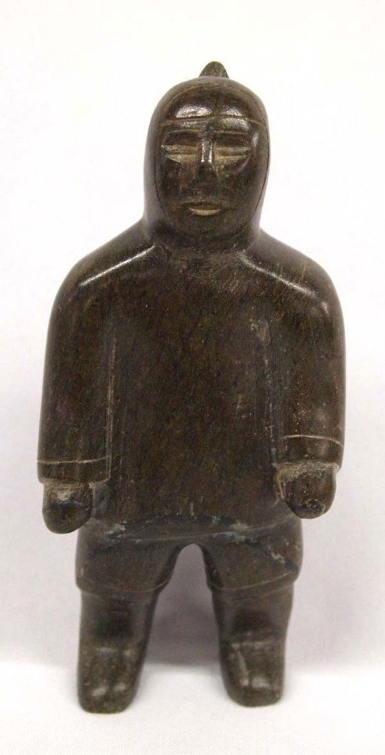 Canadian Inuit Carved Stone Standing Inuk (1 of 3)