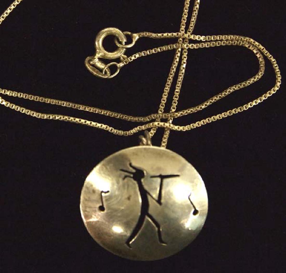 New Mexico Sterling Necklace, 16''L, $6.50 S&H: New Mexico Sterling Silver Pendant Necklace, 16''L and pendant measures 1''D, $6.50 S&H