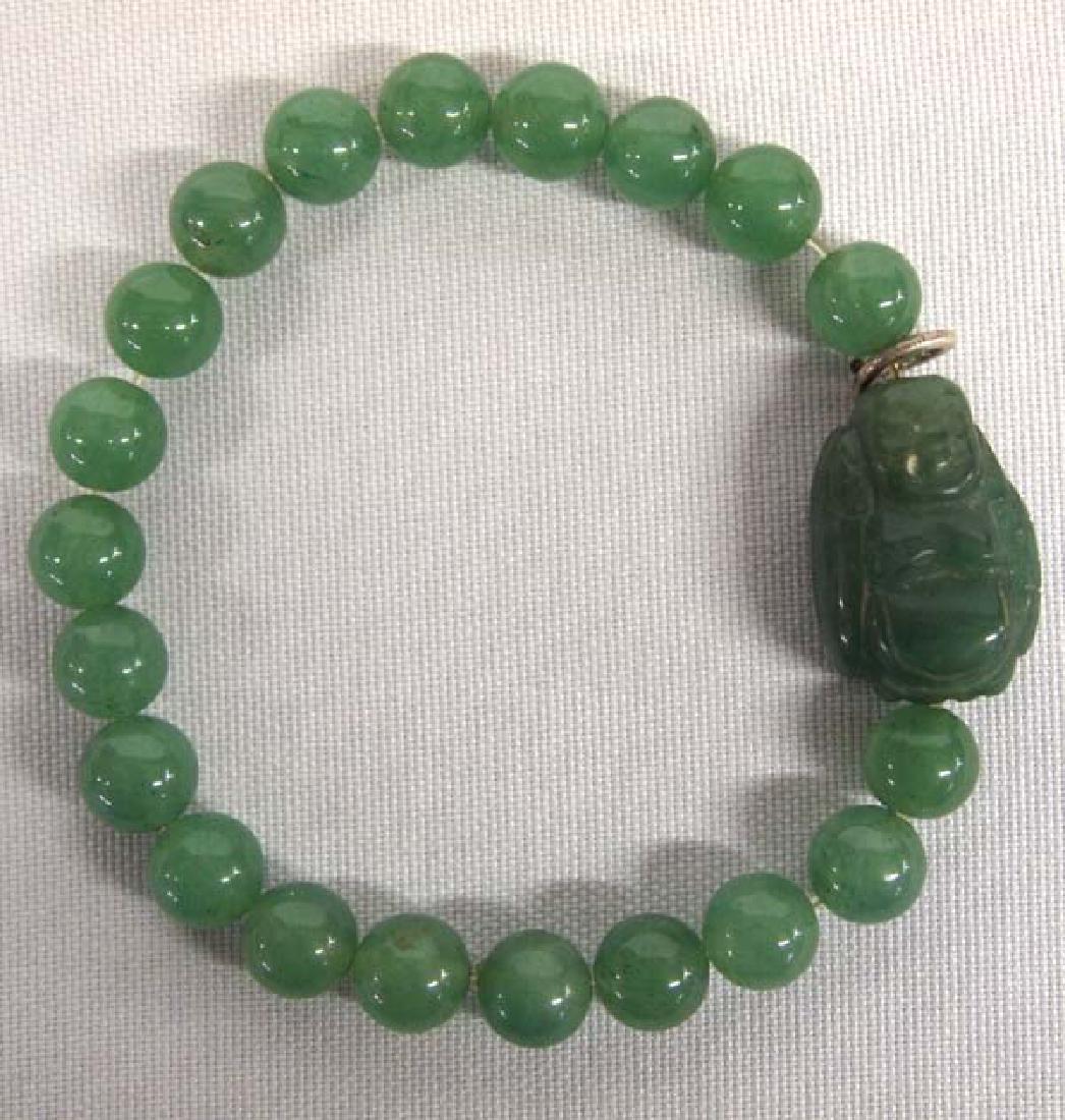 Jadeite Buddha Bead Bracelet, 6''L, $6.50 S&H: Jadeite Buddha Bead Bracelet, 6''L, $6.50 S&H
