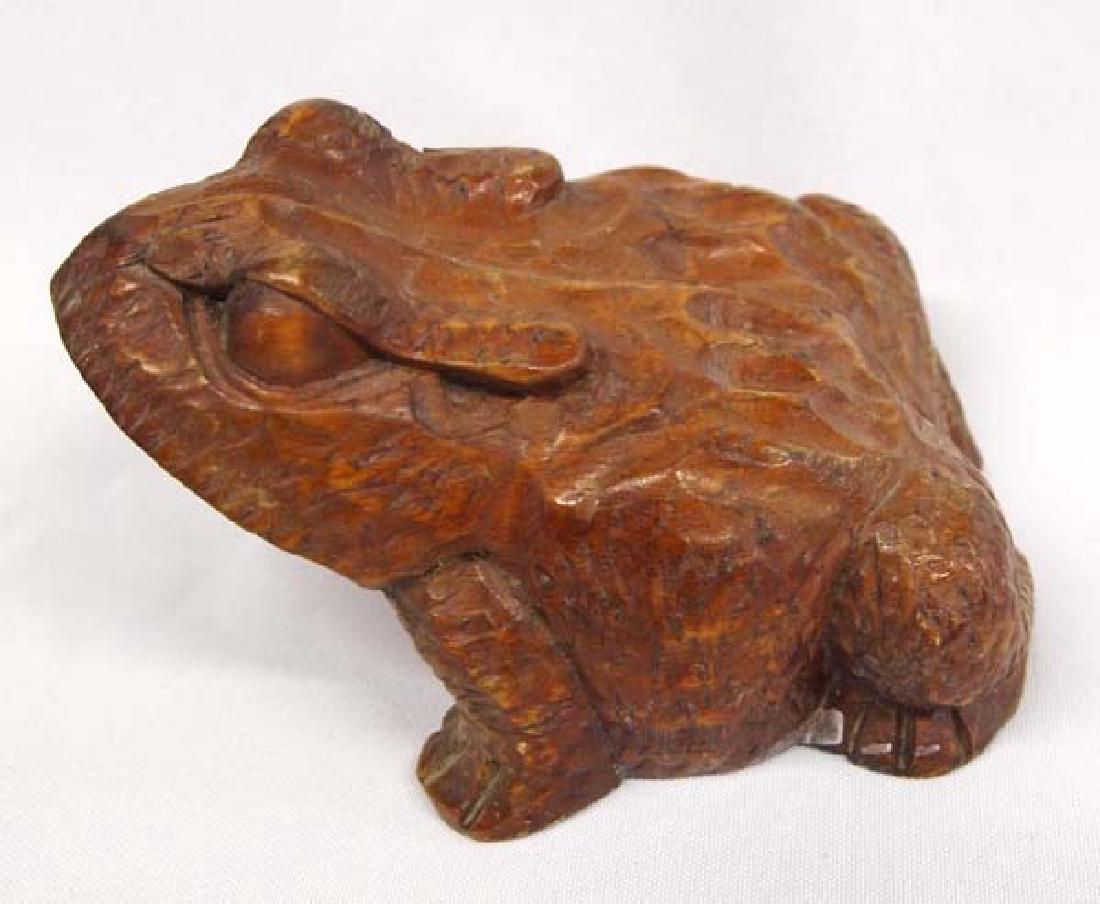 Carved Wood Toad, 5'', $6.50 S&H: Carved Wood Toad, 5'', $6.50 S&H