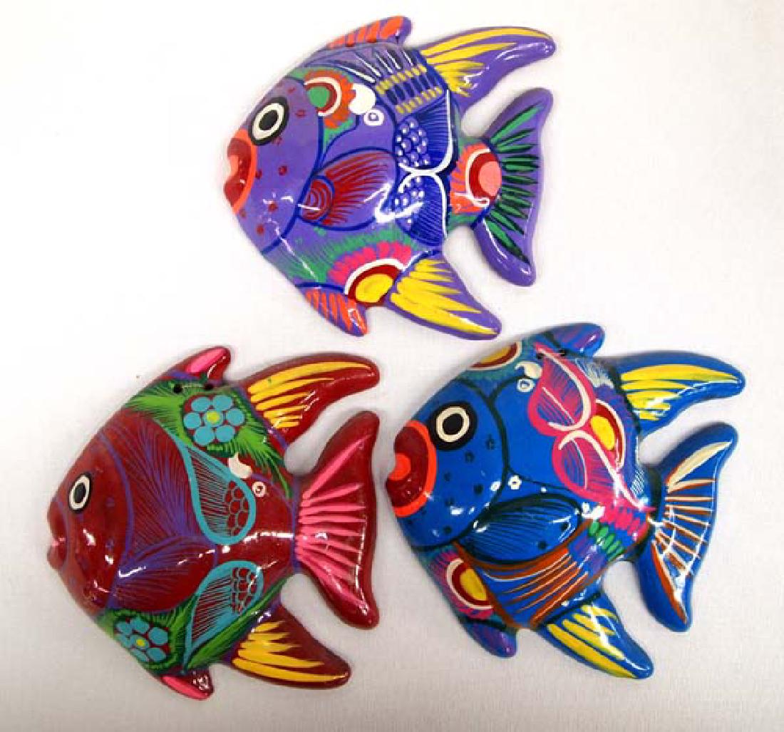 3 Mexican Pottery Fish, 5''L, $6.50 S&H: 3 Mexican Pottery Fish, 5''L, $6.50 S&H