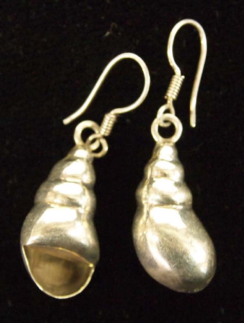 Sterling Shell Earrings, 2''L, $6.50 S&H: Sterling Silver Shell Earrings, 2''L, $6.50 S&H