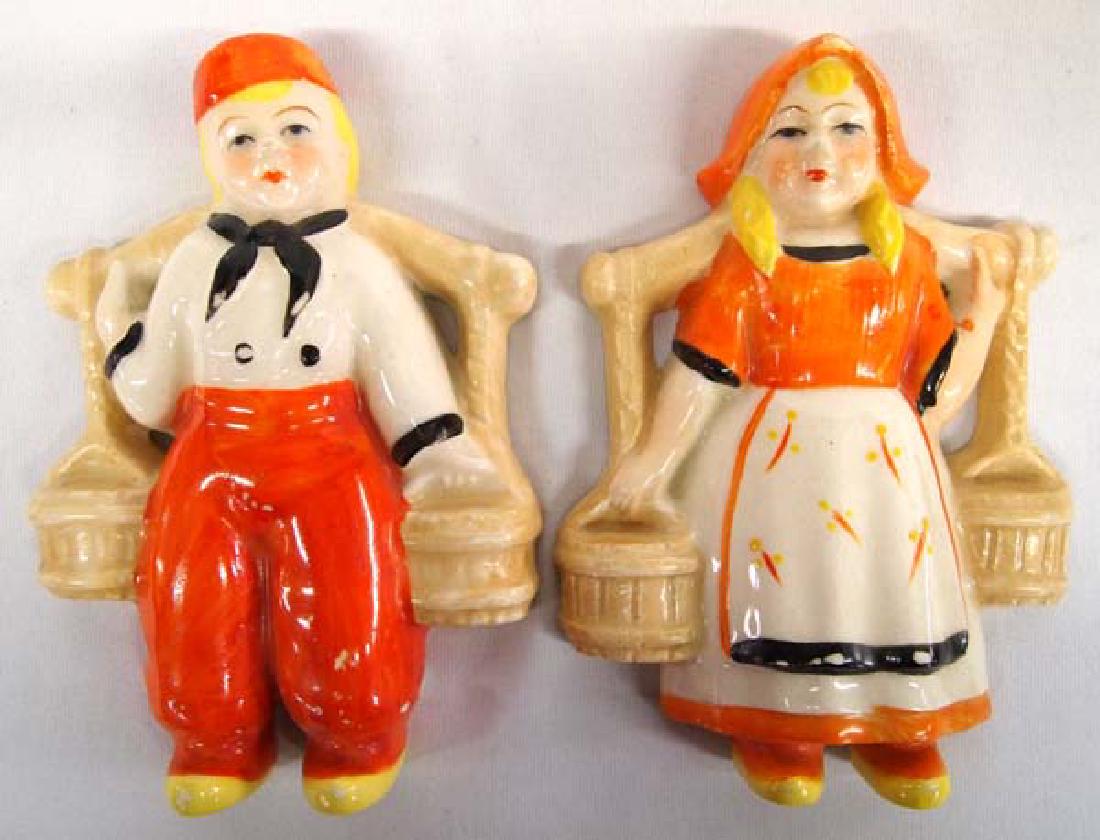 Occupied Japan Pottery Figures, 6''L, $6.50 S&H: Occupied Japan Pottery Dutch Boy & Girl, 6''L, $6.50 S&H