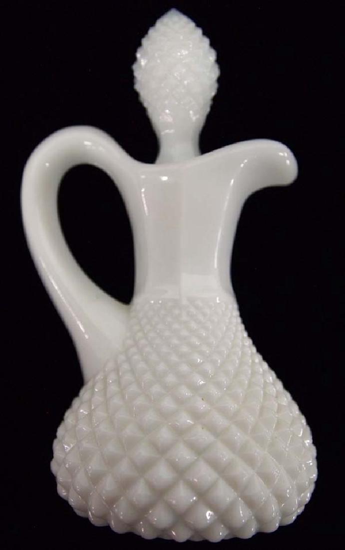 Hob Nail Milk Glass Cruet, 5''H, $6.50 S&H: Hob Nail Milk Glass Cruet, 5''H, $6.50 S&H