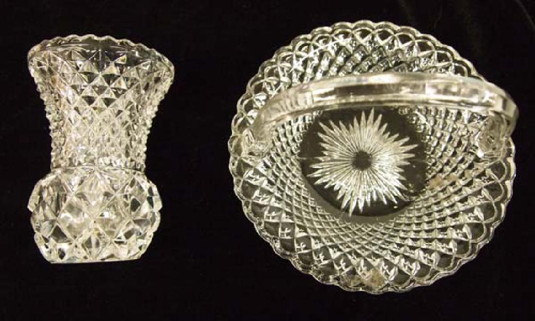 2 Cut Crystal Dishes, 4''H, $14.00 S&H (1 of 1)