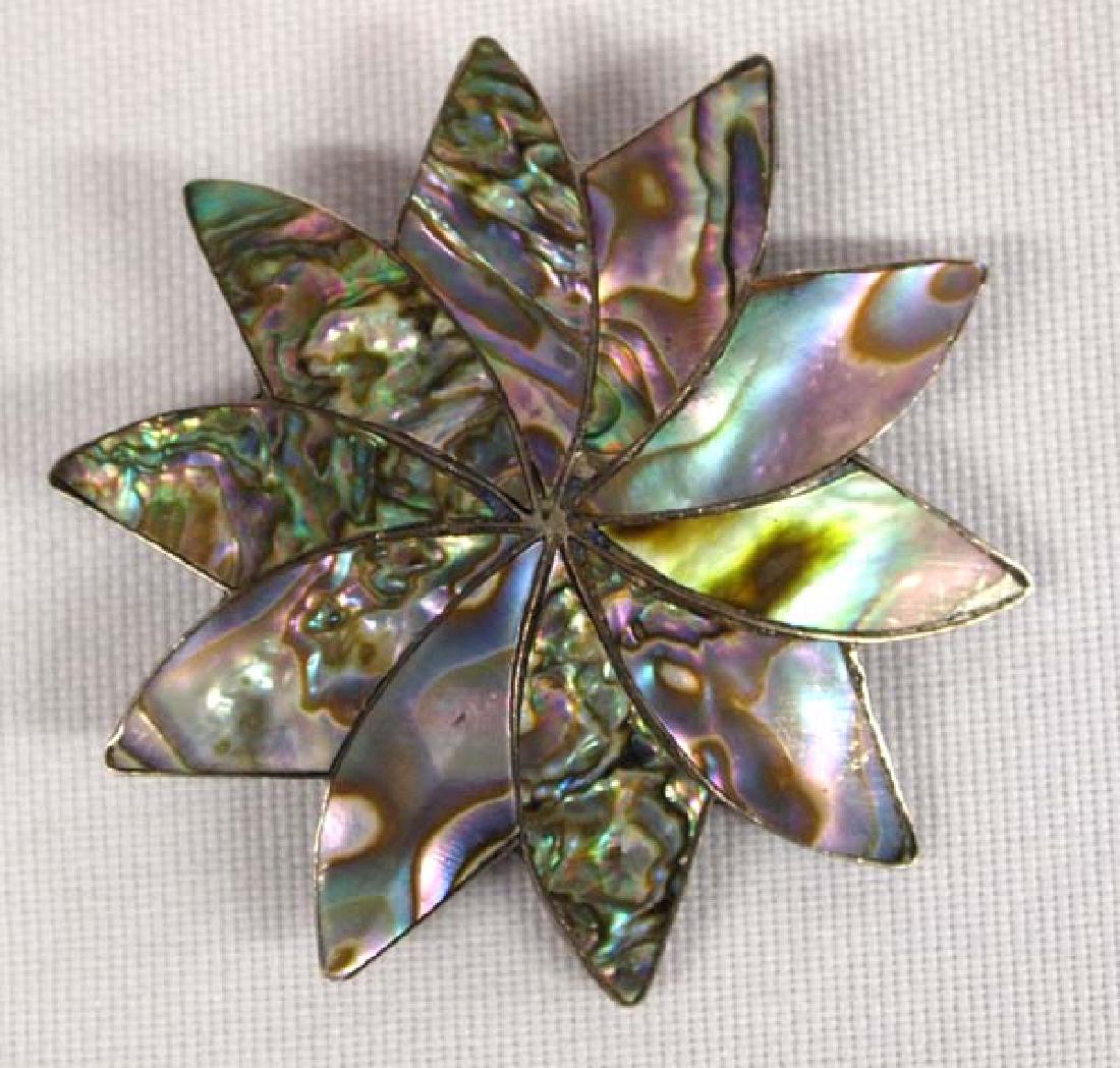 Vintage Mexican Sterling Silver and Abalone Pin (1 of 3)