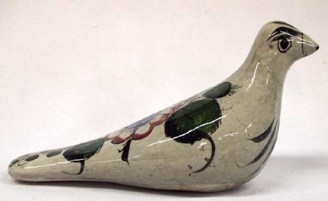 Mexican Tonala Pottery Dove: Mexican Tonala Pottery Dove, measures 7''L, glazed and hand painted