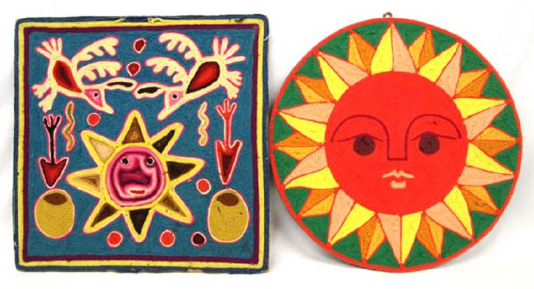 2 Mexican Huichol Yarn Art Pictures (1 of 4)