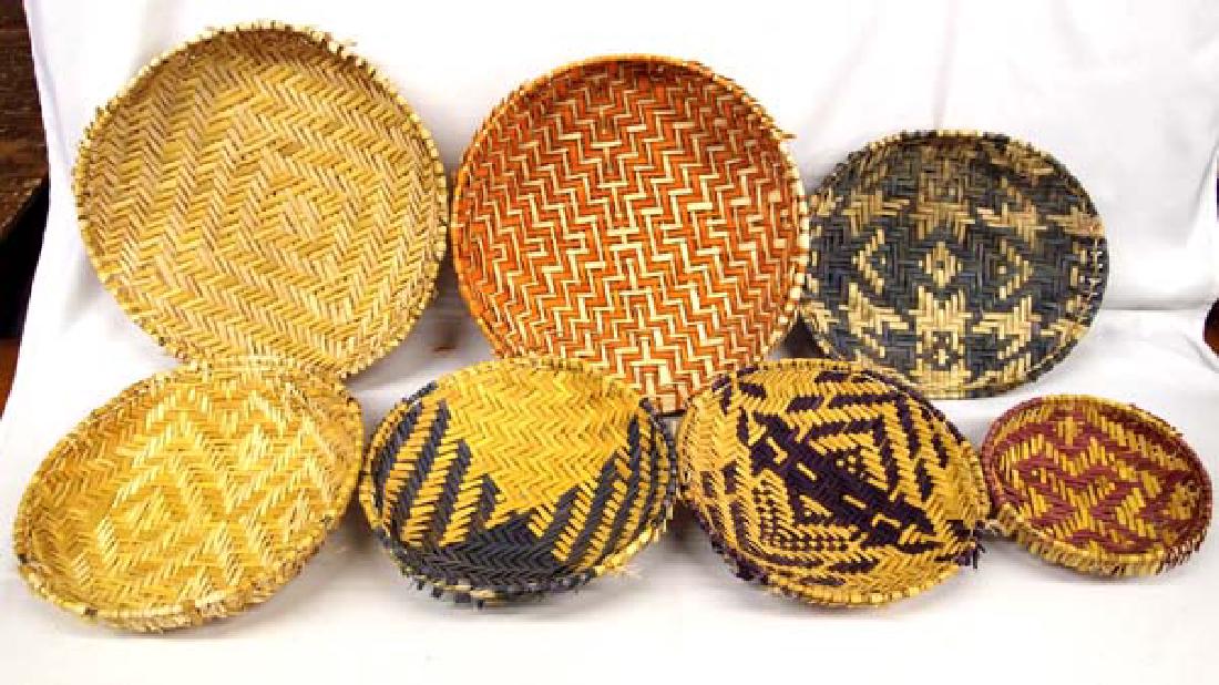 7 Native American Hopi Sifter Baskets (1 of 5)