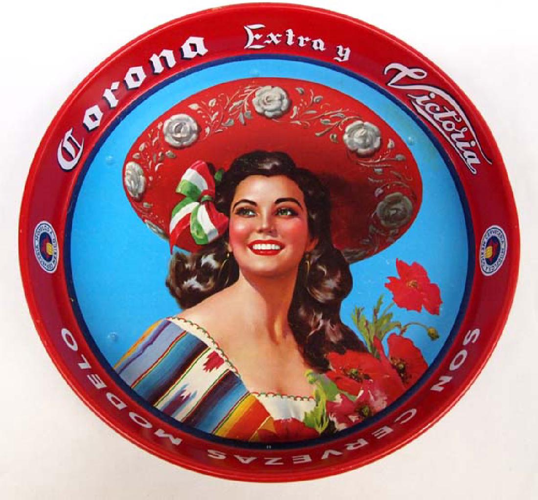 Original Mexican Corona Extra Metal Cerveza Tray (1 of 4)