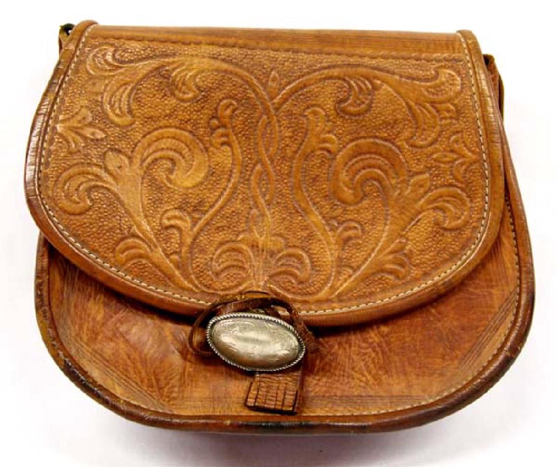 Tooled Leather Purse with Silver Buckle (1 of 4)