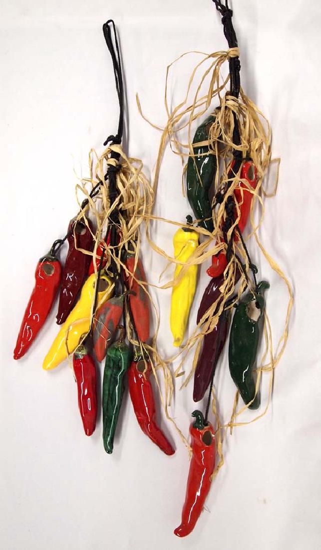2 New Mexico Handmade Glazed Ceramic Chile Ristras (1 of 3)