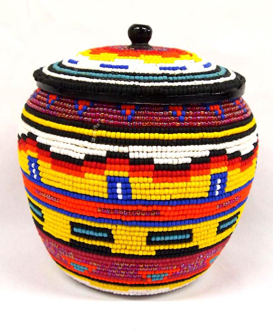 Hand Beaded Wood Lidded Jar by Kathy Kills Thunder (1 of 5)