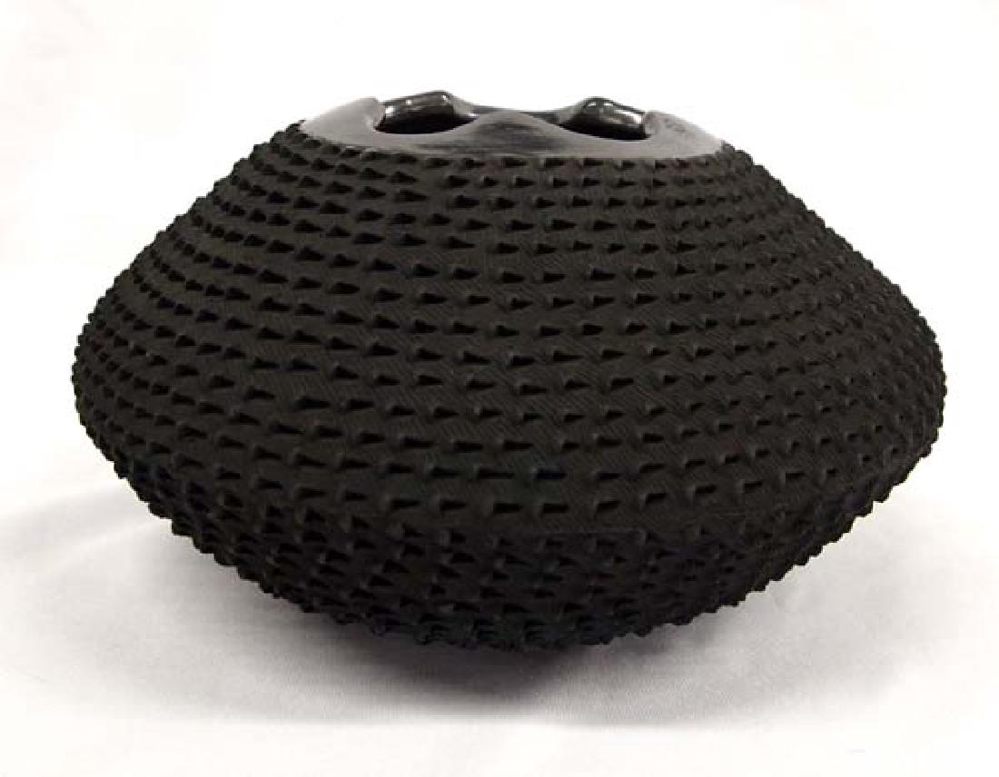 Mexican Mata Ortiz Black on Black Jar, Sandoval (1 of 4)