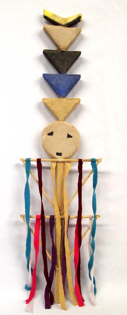 Native American Navajo Fire Dance Wand: Native American Navajo Fire Dance Wand, wood and felt construction, measures 29.5''L x 8''W