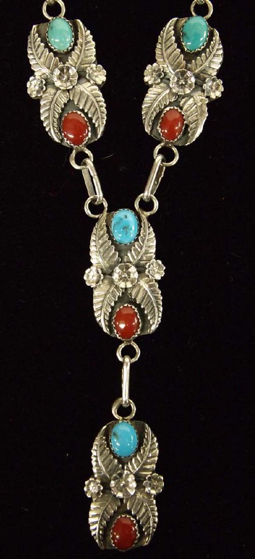 Native American Navajo Sterling Turquoise Necklace (1 of 4)