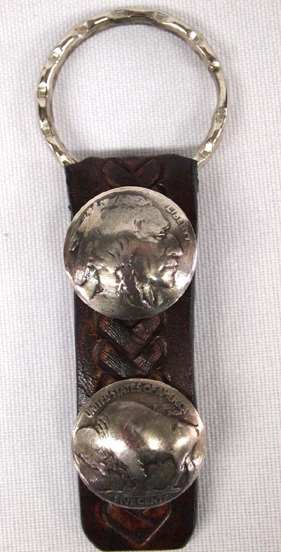 Buffalo Nickel Leather Keyring (1 of 2)