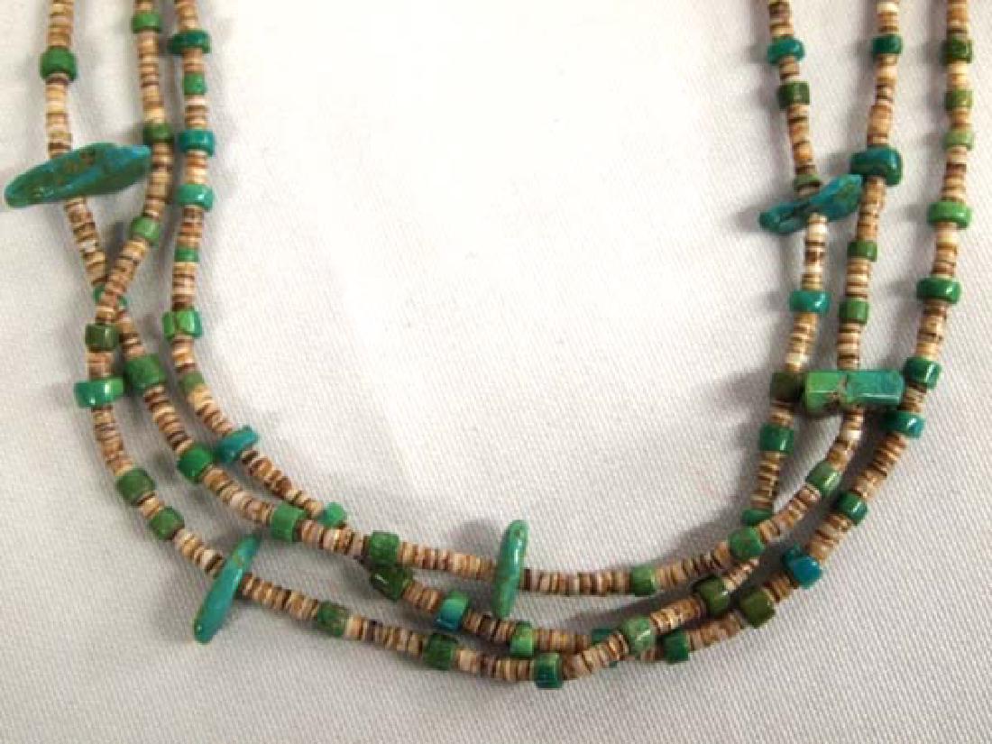 Antique Navajo 3 Strand Turquoise Nugget Necklace (1 of 2)
