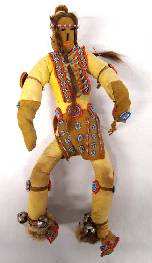 Old Plains Indian Leather and Bead Dance Doll (1 of 2)