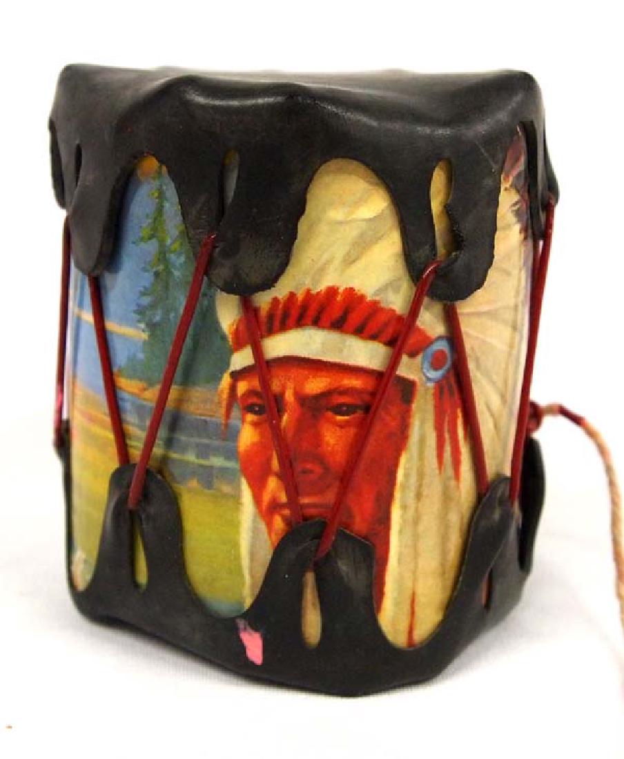 Vintage Souvenir Toy Tom Tom with Indian Motif (1 of 3)