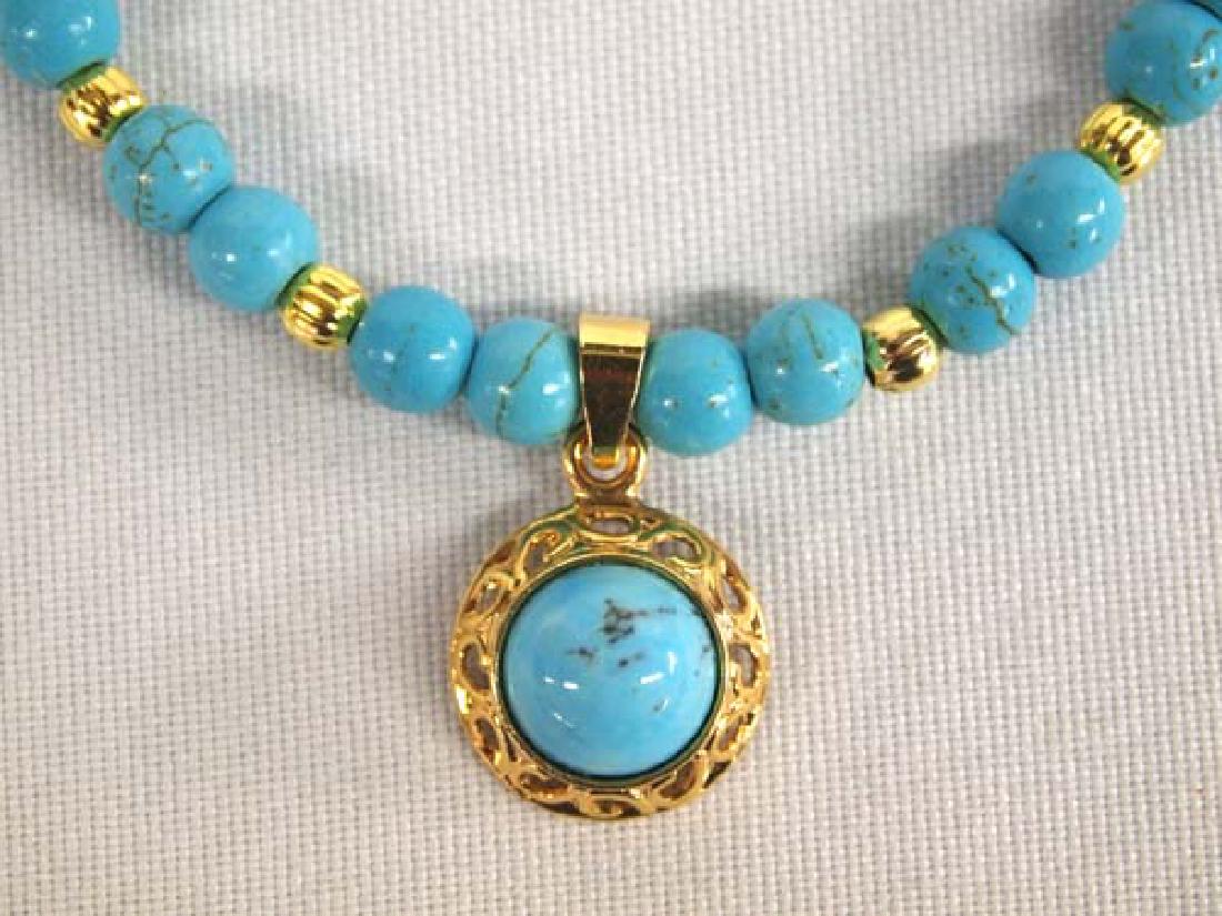 Sleeping Beauty Turquoise Beaded Pendant Necklace (1 of 4)