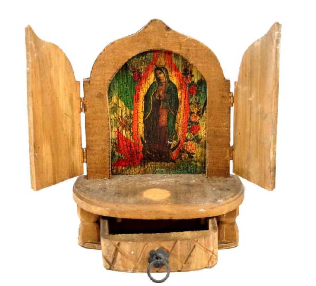 Vintage Rustic Mexican Carved Wood Altar (1 of 3)