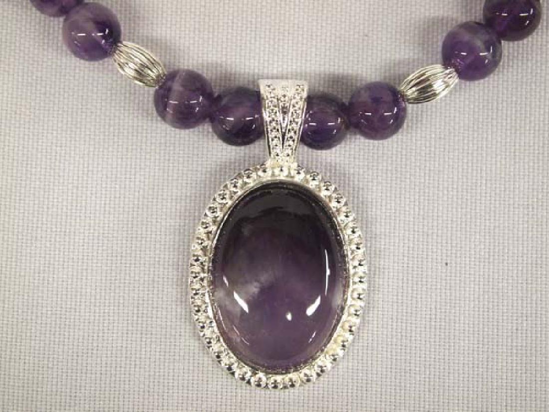 Amethyst Beaded Pendant Necklace (1 of 3)