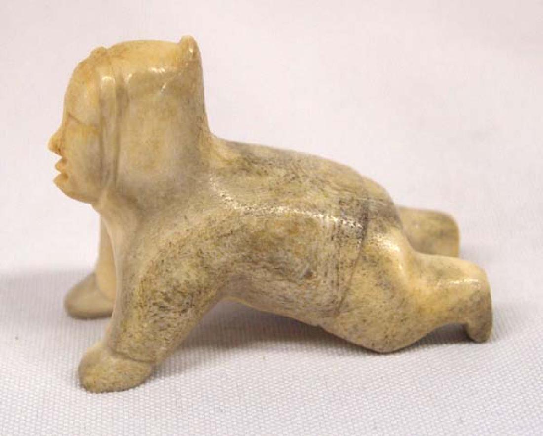 Canadian Inuit Carved Antler Crawling Child: Native American Canadian Inuit Carved Antler Crawling Child, measures 1.5'' x 2.5''