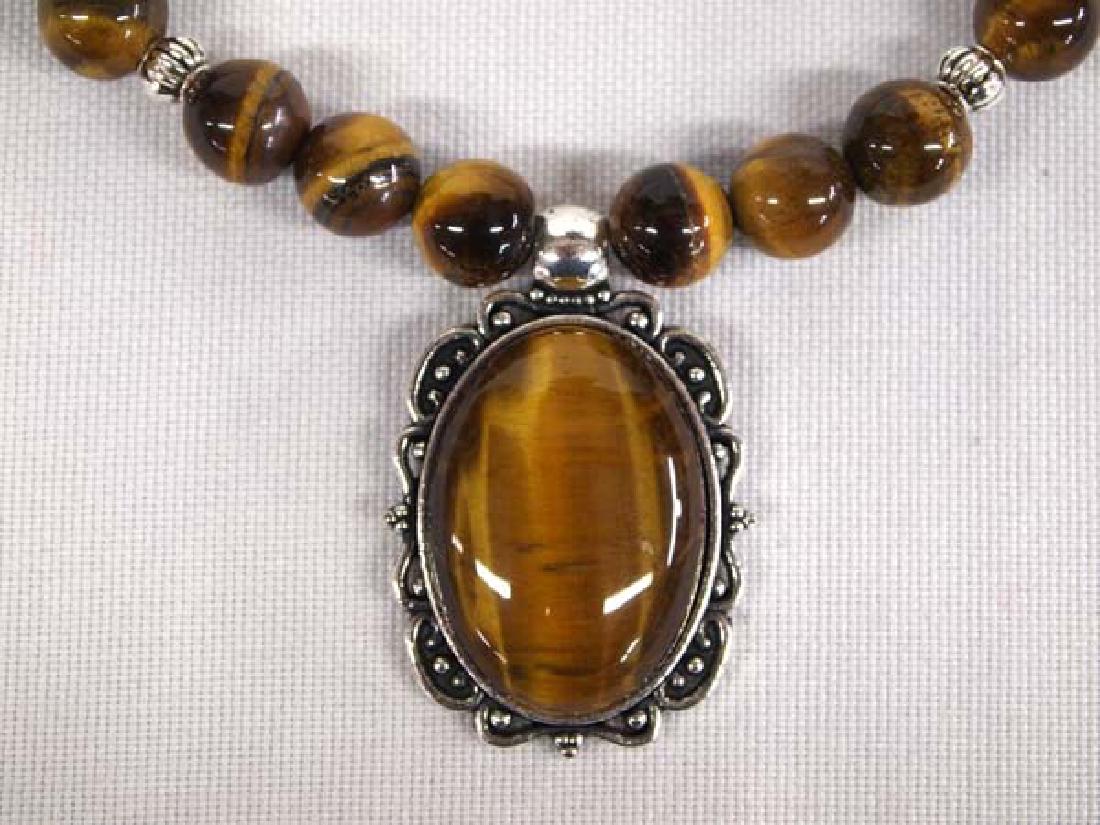 Tiger's Eye Beaded Pendant Necklace (1 of 3)